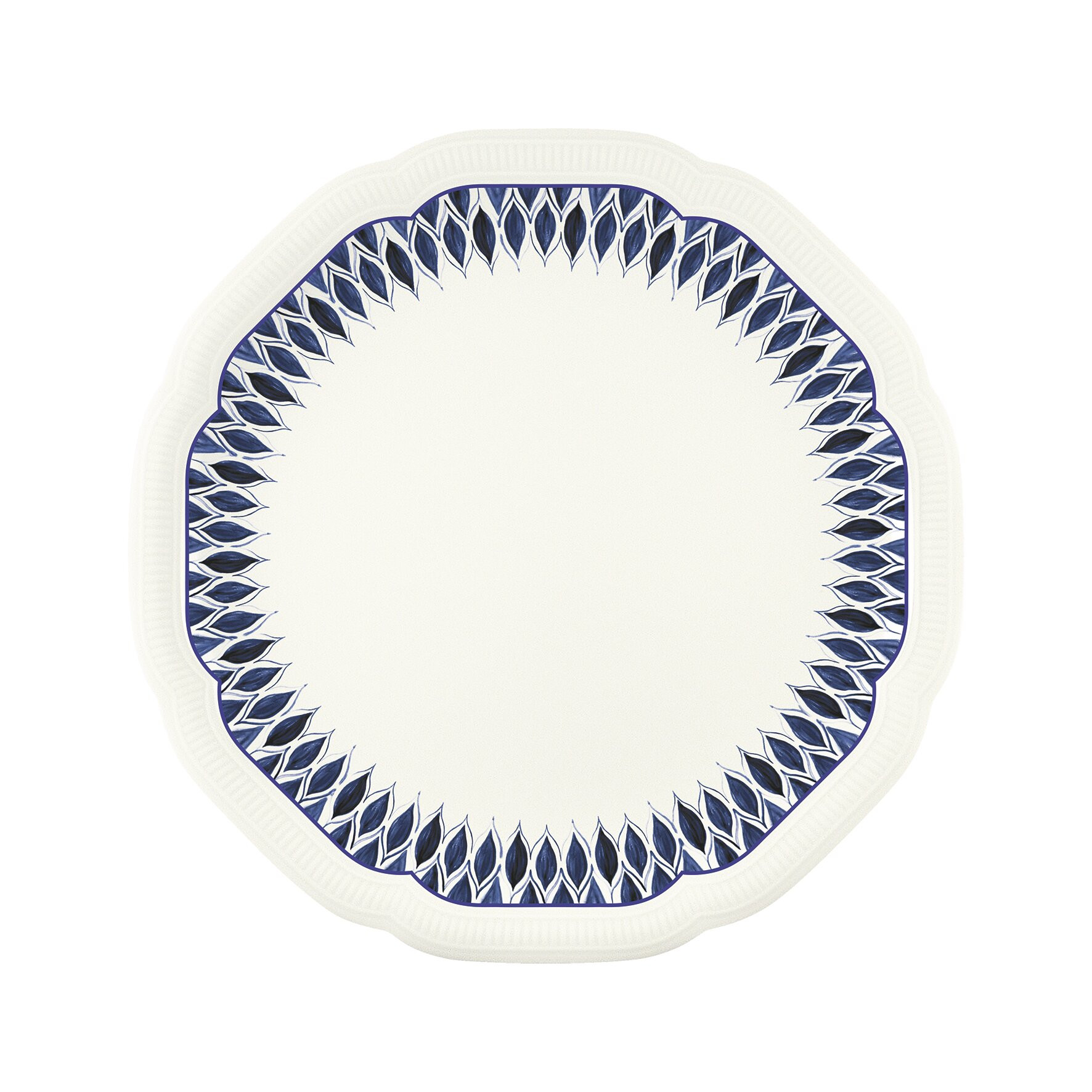 Floral Charm, Coupteller flach rund mit Relief ø 230 mm blue